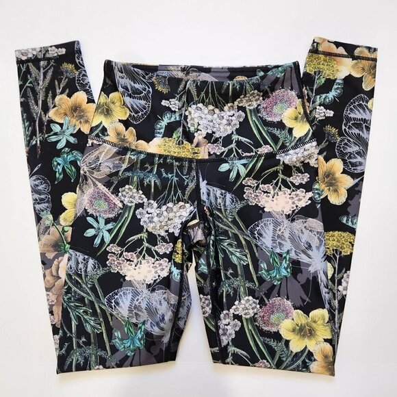 Playground Pants - Playground Margaux Floral Dragonfly Leggings XS High Rise Full Length Activewear